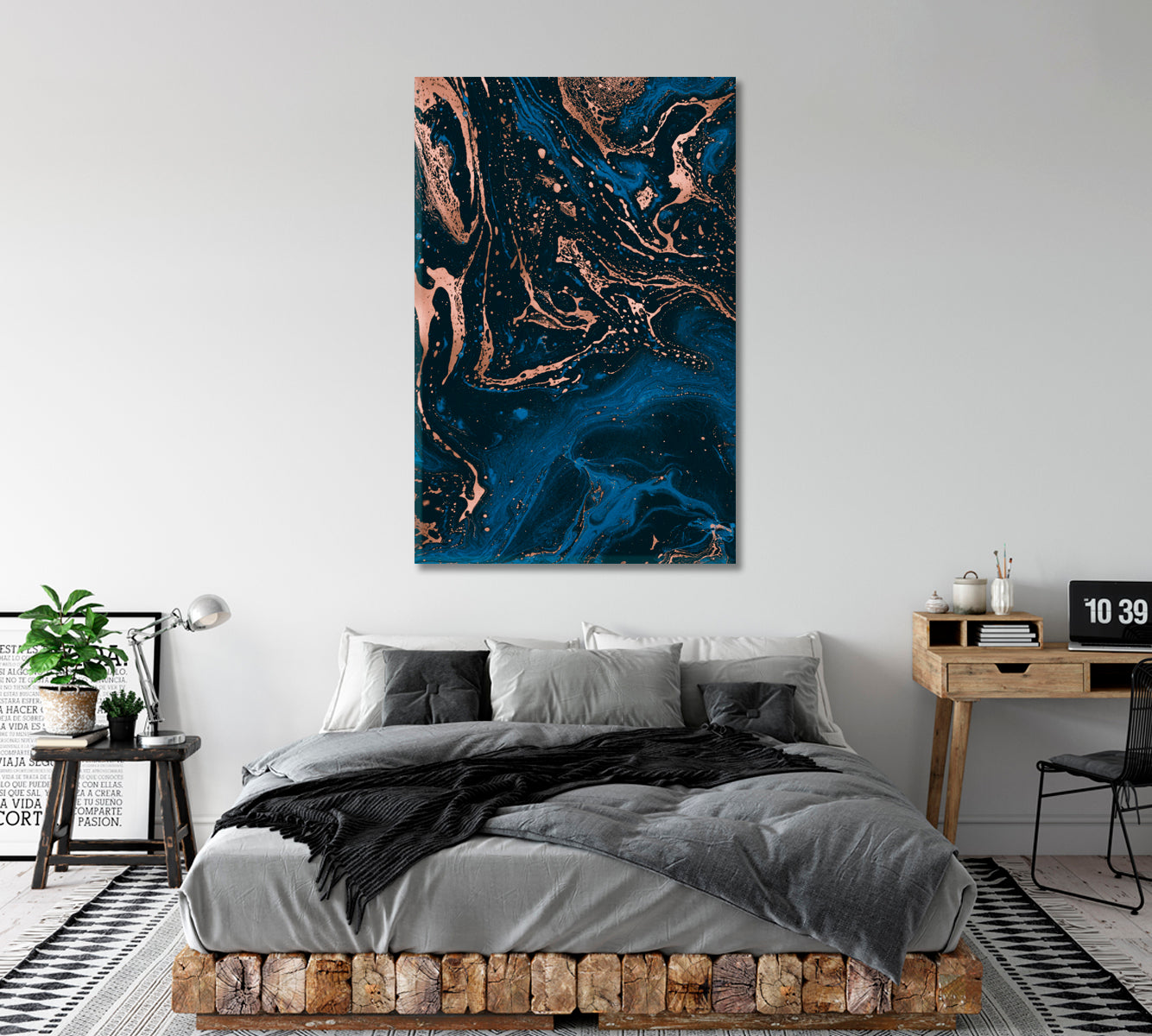 Abstract Blue Marble Canvas Print ArtLexy   