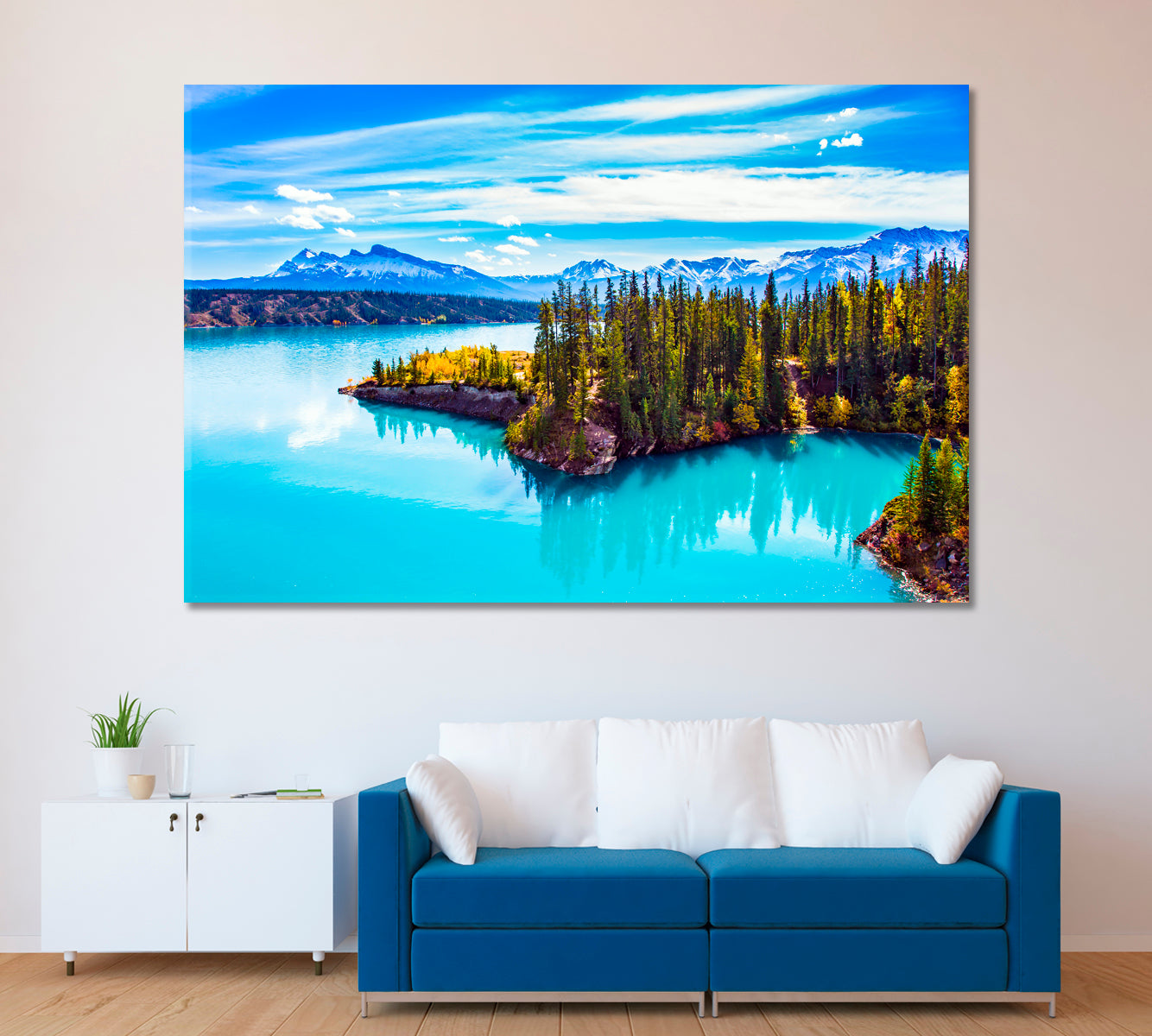 Abraham Lake Alberta Canada Canvas Print ArtLexy 1 Panel 24"x16" inches 