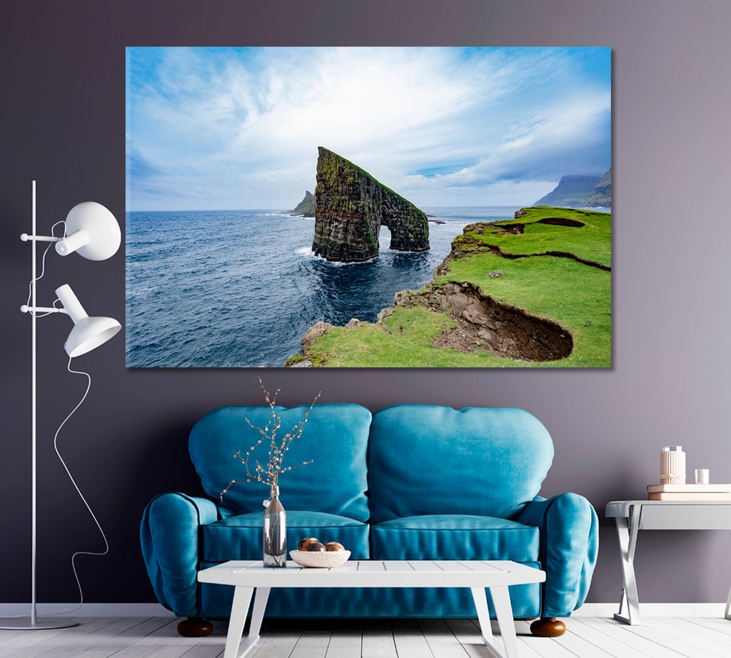 Drangarnir Gate Faroe Islands Denmark Canvas Print ArtLexy 1 Panel 24"x16" inches 