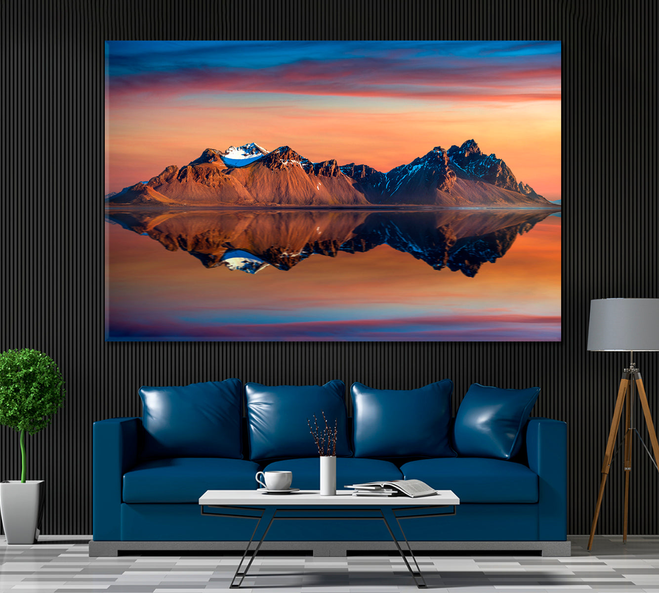 Vestrahorn Mountains at Sunset Iceland Canvas Print ArtLexy 1 Panel 24"x16" inches 
