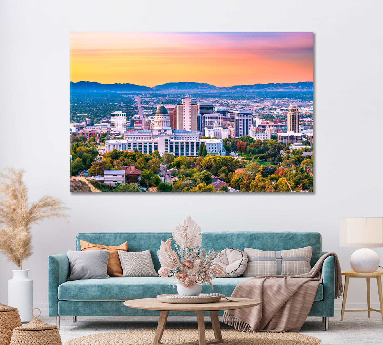 Salt Lake City Skyline Utah USA Canvas Print ArtLexy   