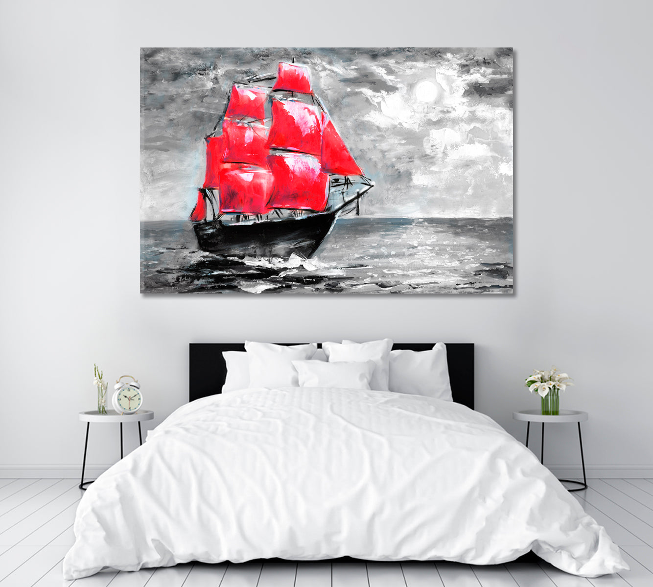 Scarlet Sails Canvas Print ArtLexy 1 Panel 24"x16" inches 