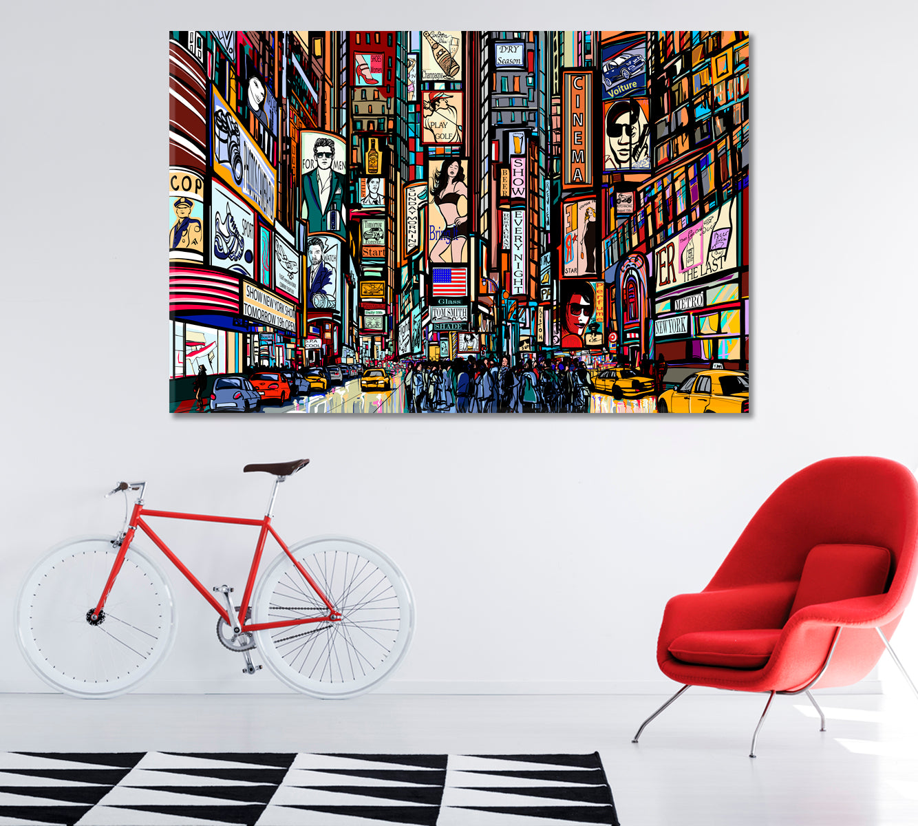 Times Square New York Canvas Print ArtLexy 1 Panel 24"x16" inches 