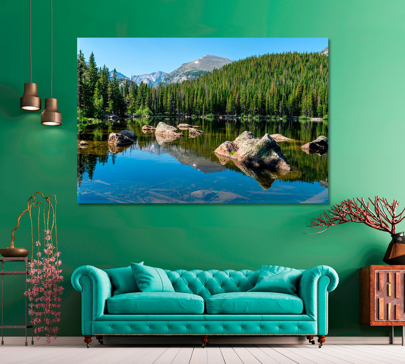 Bear Lake in Rocky Mountain National Park Colorado USA Canvas Print ArtLexy 1 Panel 24"x16" inches 