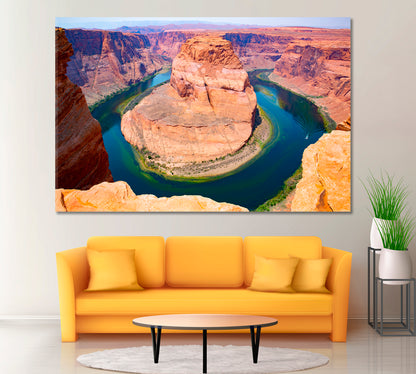 Horseshoe Bend in Glen Canyon Colorado River Arizona Canvas Print ArtLexy 1 Panel 24"x16" inches 