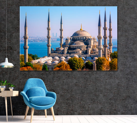 Blue Mosque Istanbul Turkey Canvas Print ArtLexy 1 Panel 24"x16" inches 