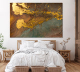 Golden Marble Pattern Canvas Print ArtLexy 1 Panel 24"x16" inches 
