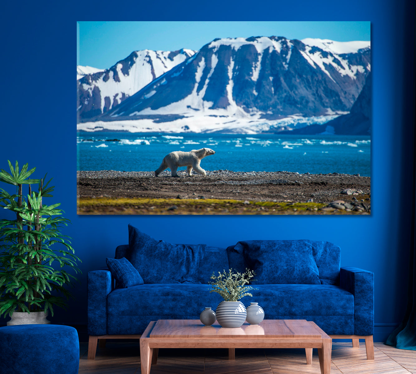 Polar Bear Spitsbergen Canvas Print ArtLexy 1 Panel 24"x16" inches 