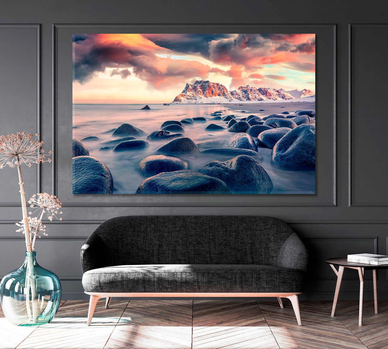 Uttakleiv Beach Lofoten Island Norway Canvas Print ArtLexy 1 Panel 24"x16" inches 