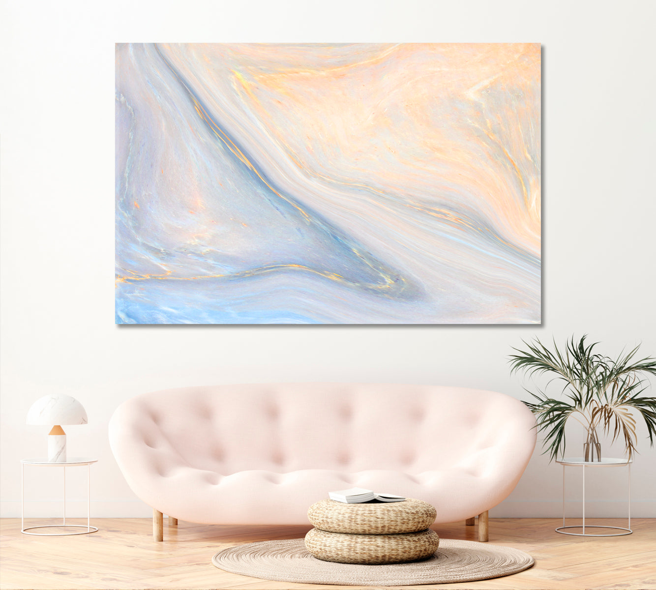 Luxury Marble with Golden Veins Canvas Print ArtLexy 1 Panel 24"x16" inches 
