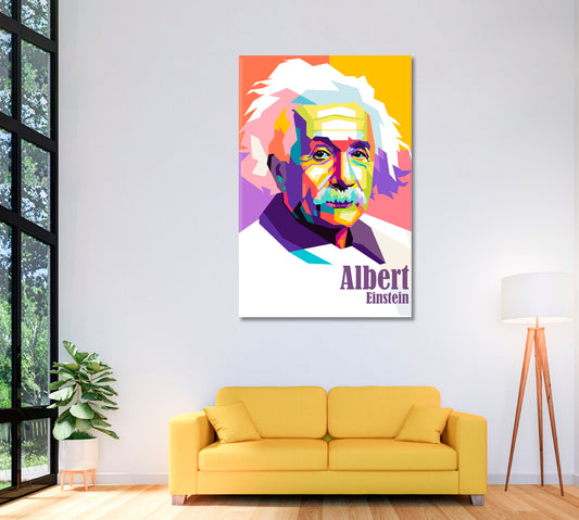 Portrait of Albert Einstein Canvas Print ArtLexy 1 Panel 16"x24" inches 