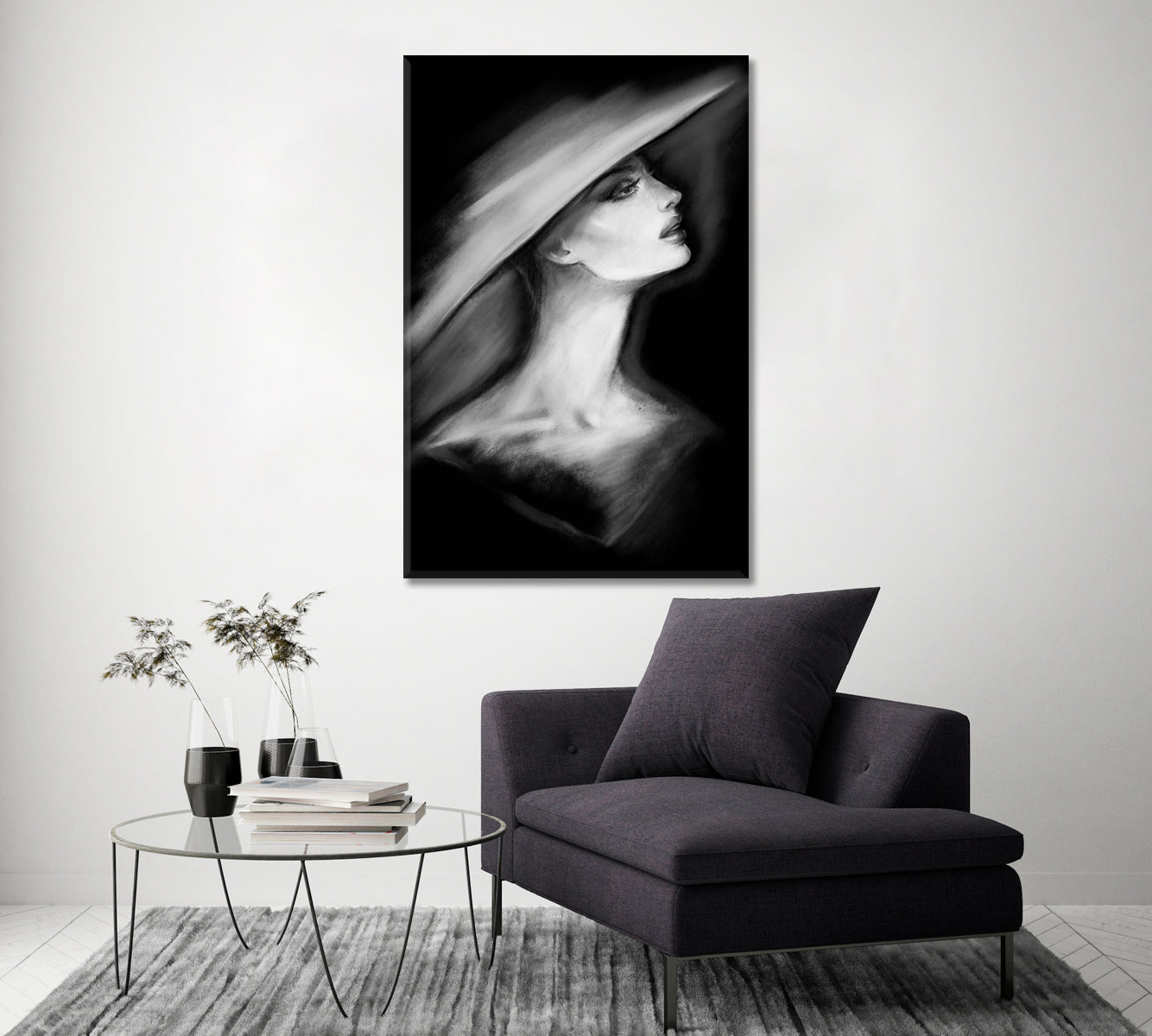 Woman in Hat Canvas Print ArtLexy   
