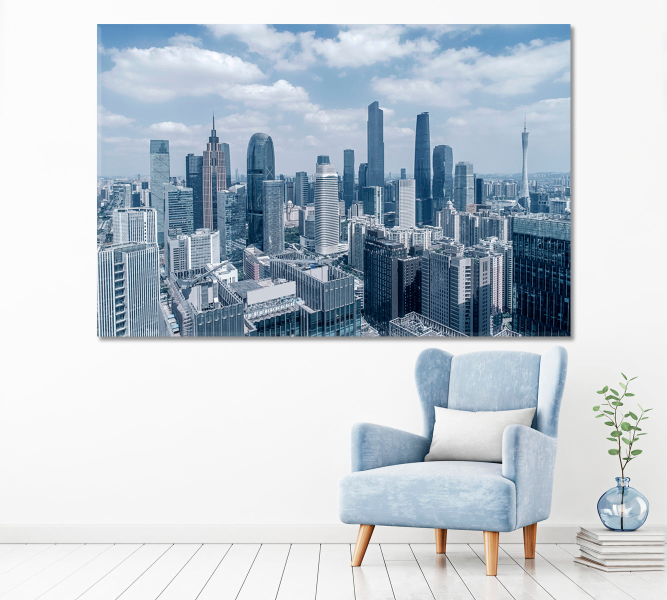Guangzhou City Skyline Canvas Print ArtLexy 1 Panel 24"x16" inches 