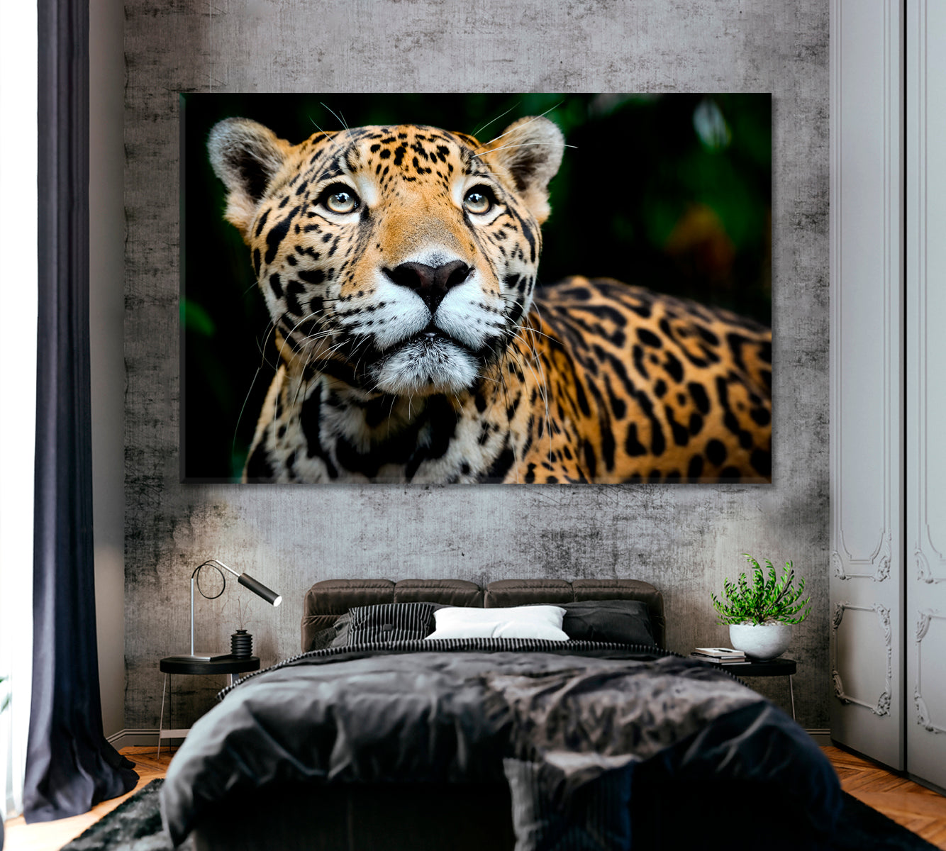 Jaguar Portrait Canvas Print ArtLexy 1 Panel 24"x16" inches 