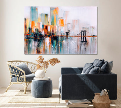 Amazing Abstract Brooklyn Bridge New York Canvas Print ArtLexy   