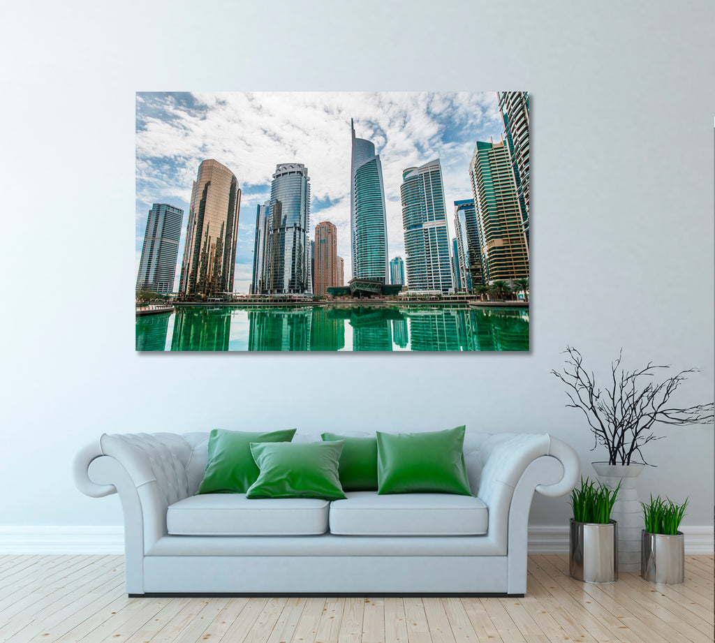 Dubai Jumeirah Lake Towers Canvas Print ArtLexy 1 Panel 24"x16" inches 