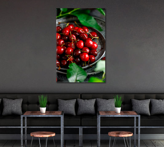 Fresh Sweet Cherries Canvas Print ArtLexy 1 Panel 16"x24" inches 