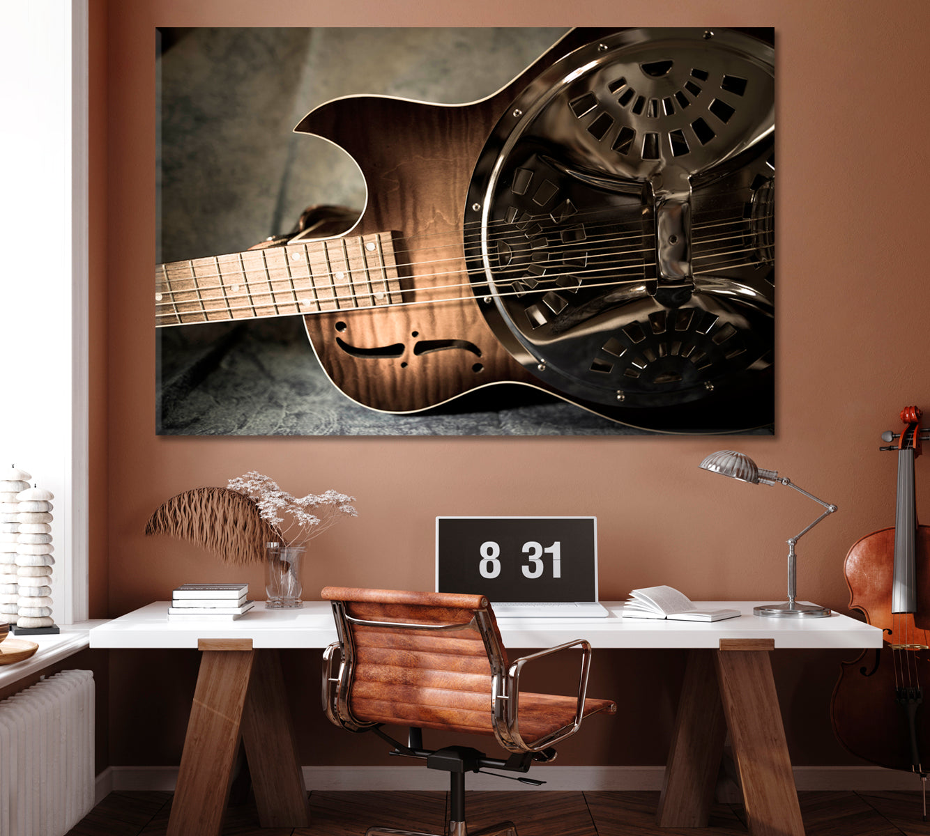 Resonator Guitar Canvas Print ArtLexy 1 Panel 24"x16" inches 