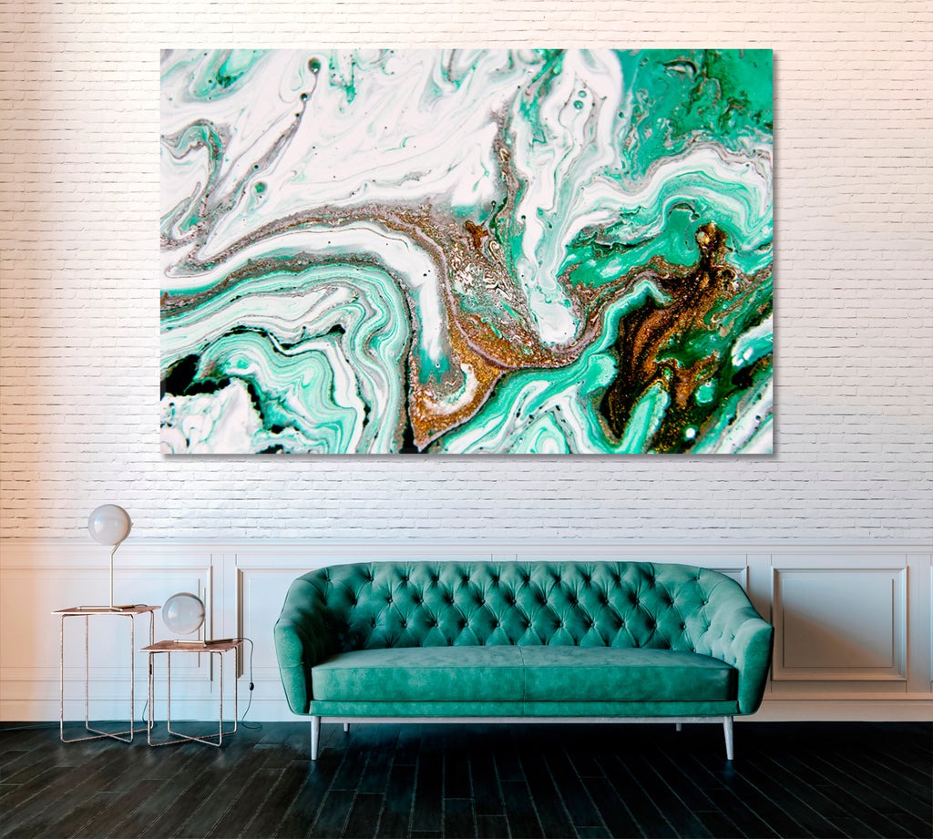 Abstract Marble Painting Canvas Print ArtLexy 1 Panel 24"x16" inches 