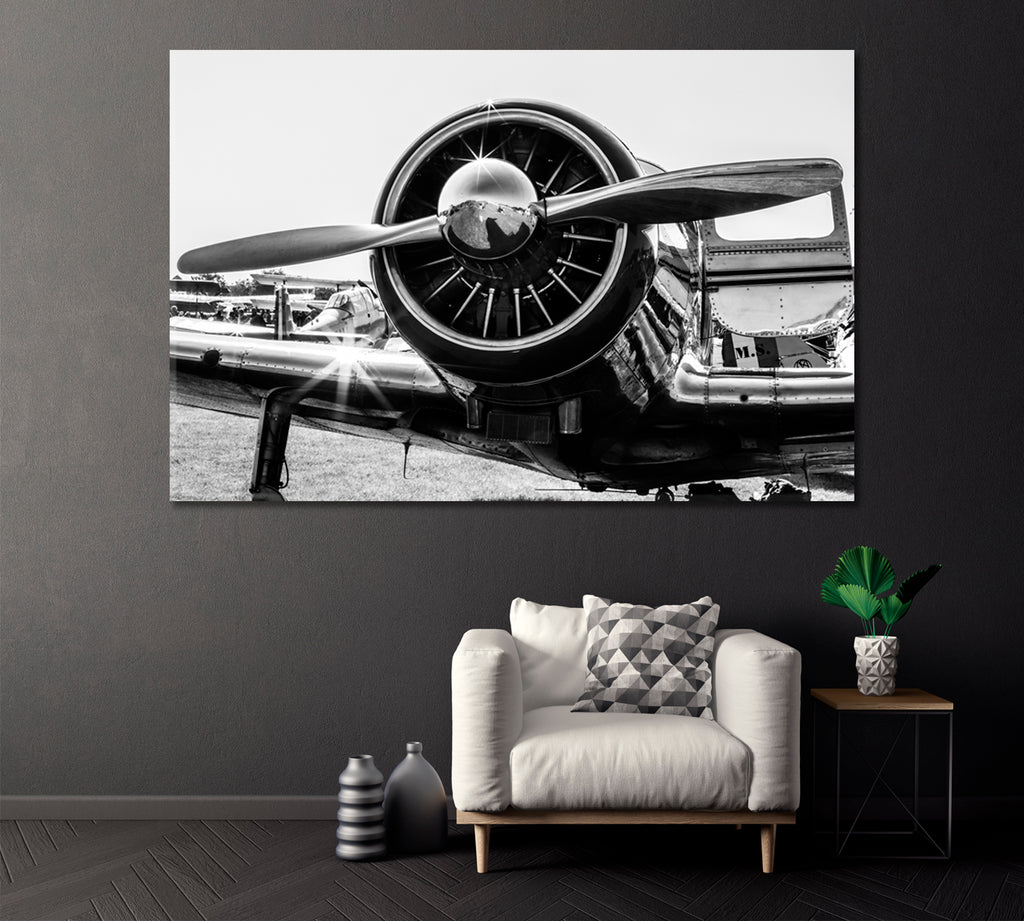 Old Airplane Canvas Print ArtLexy 1 Panel 24"x16" inches 