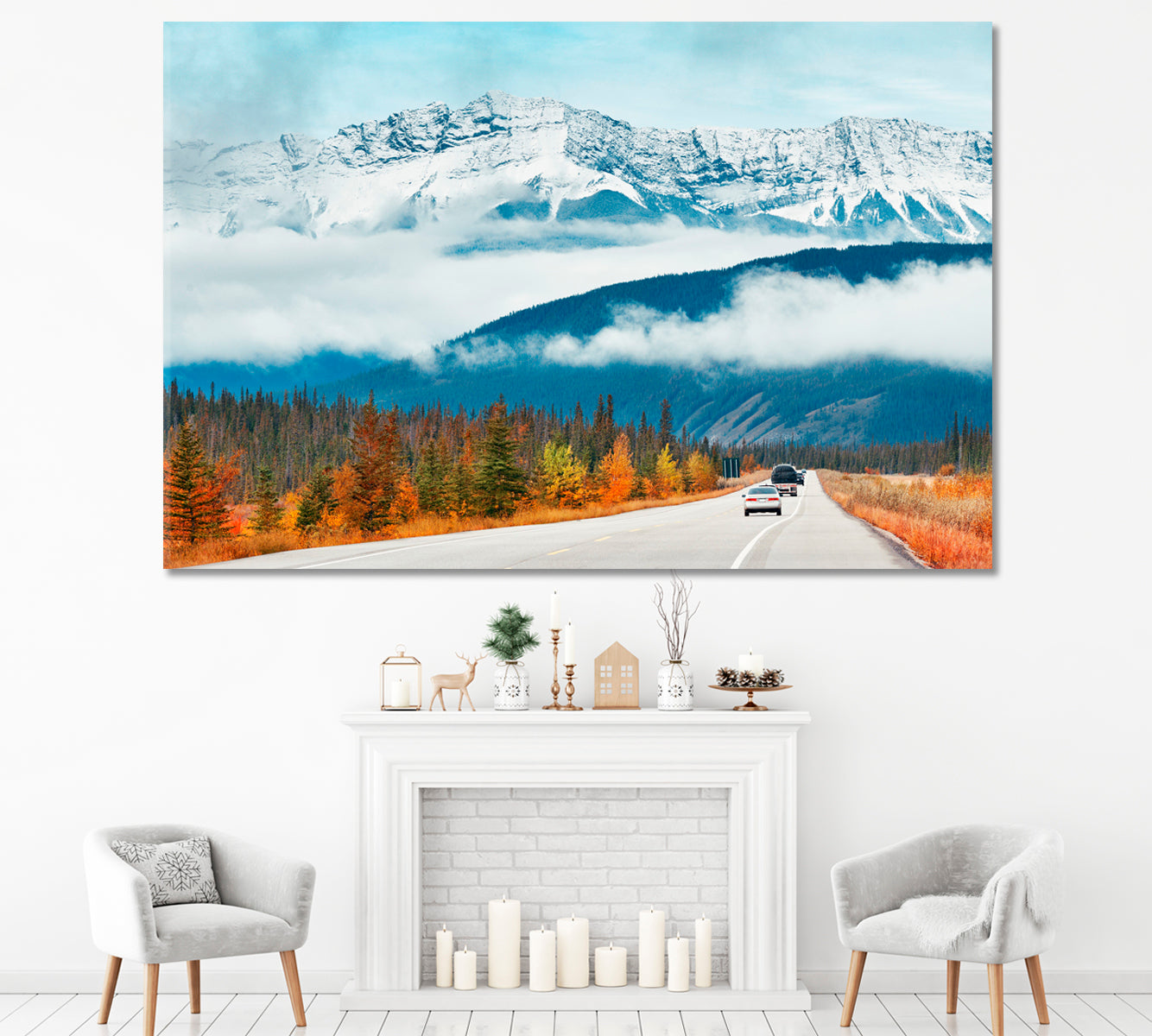 Autumn in Jasper National Park Canada Canvas Print ArtLexy 1 Panel 24"x16" inches 
