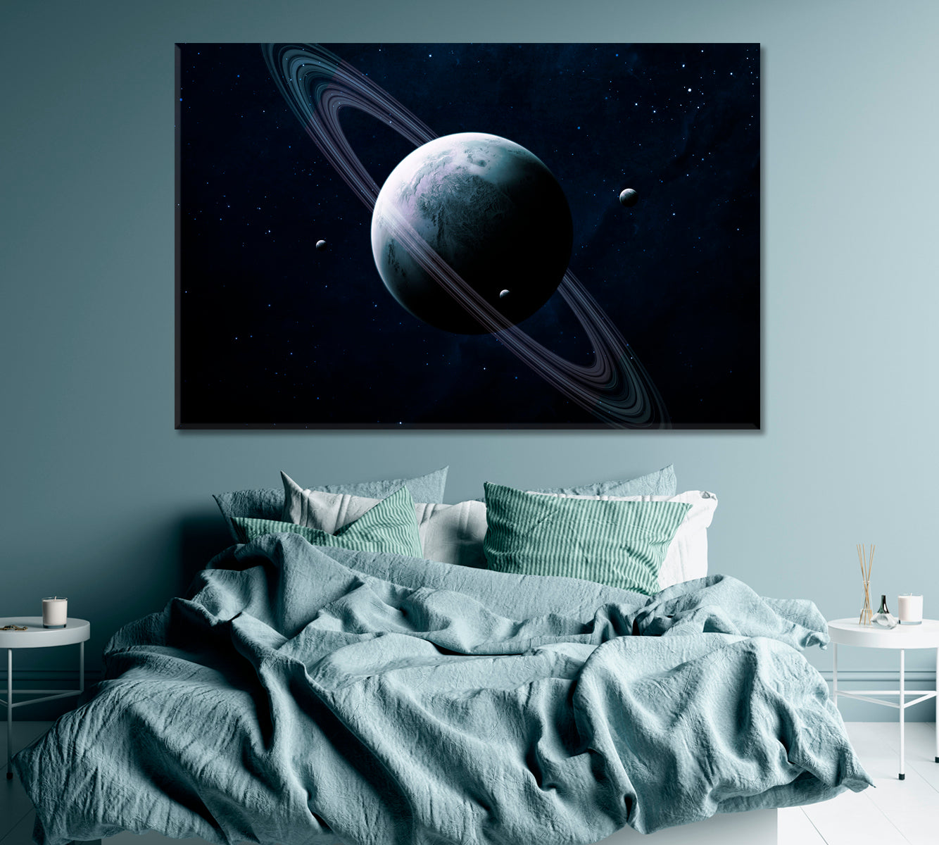 Planets in Space Canvas Print ArtLexy 1 Panel 24"x16" inches 