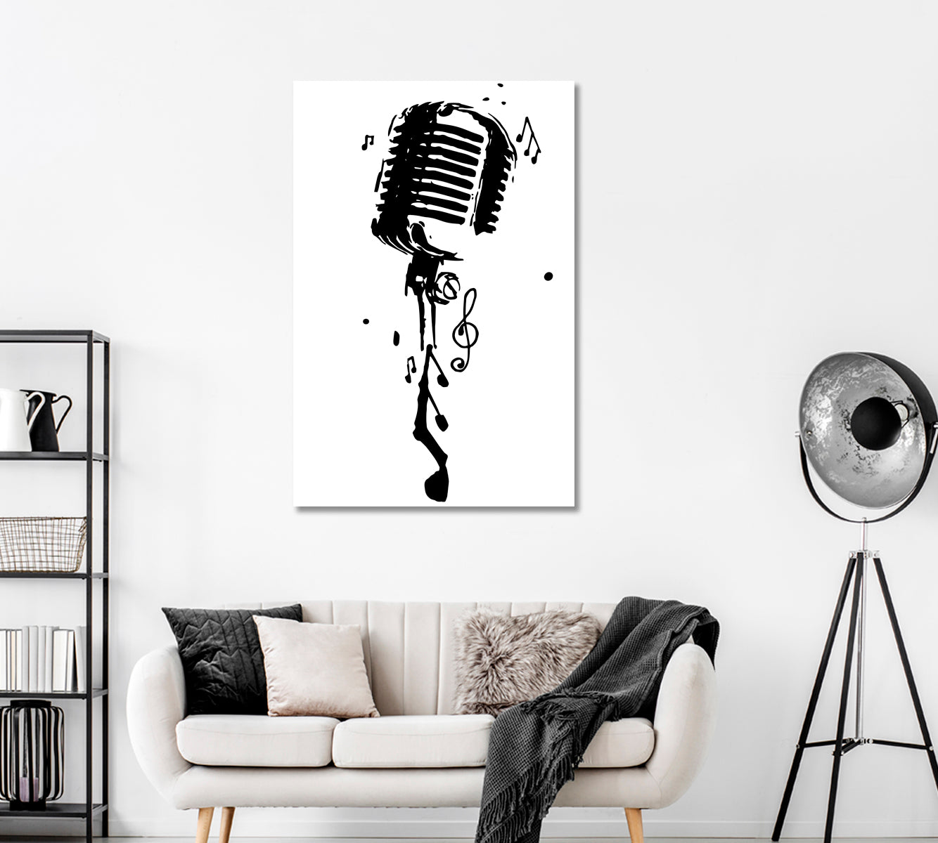 Microphone with Notes Canvas Print ArtLexy   