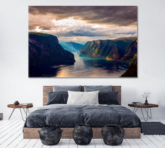 Geirangerfjord Norway Canvas Print ArtLexy 1 Panel 24"x16" inches 