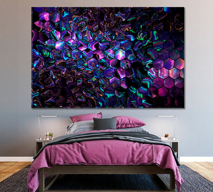 Abstract Colorful Hexagons Canvas Print ArtLexy 1 Panel 24"x16" inches 