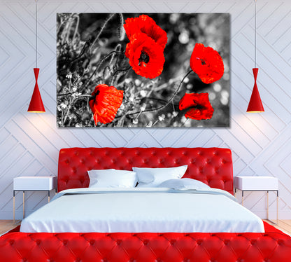 Poppy Flowers Canvas Print ArtLexy 1 Panel 24"x16" inches 