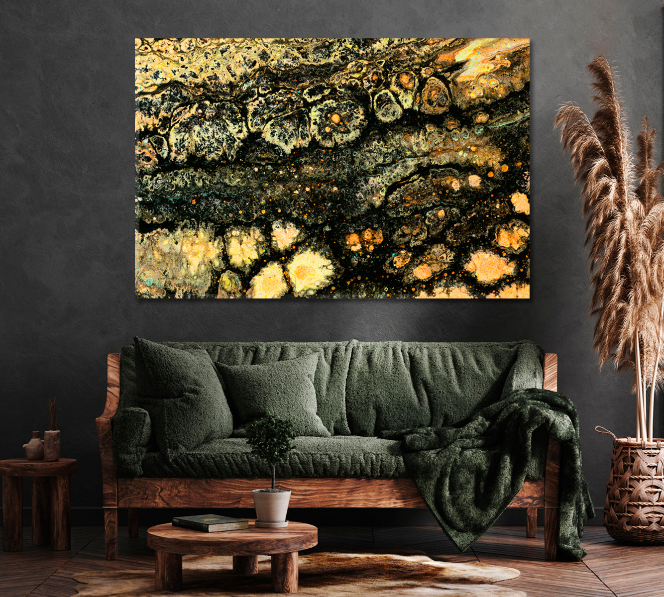 Abstract Grunge Pattern Canvas Print ArtLexy 1 Panel 24"x16" inches 