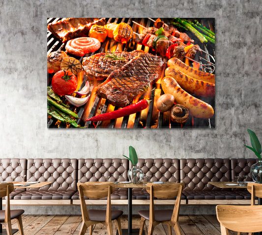 Assorted Grilled Meat Canvas Print ArtLexy   