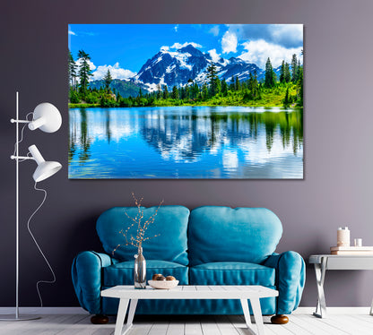 Mount Shuksan and Lake Ann Washington USA Canvas Print ArtLexy 1 Panel 24"x16" inches 
