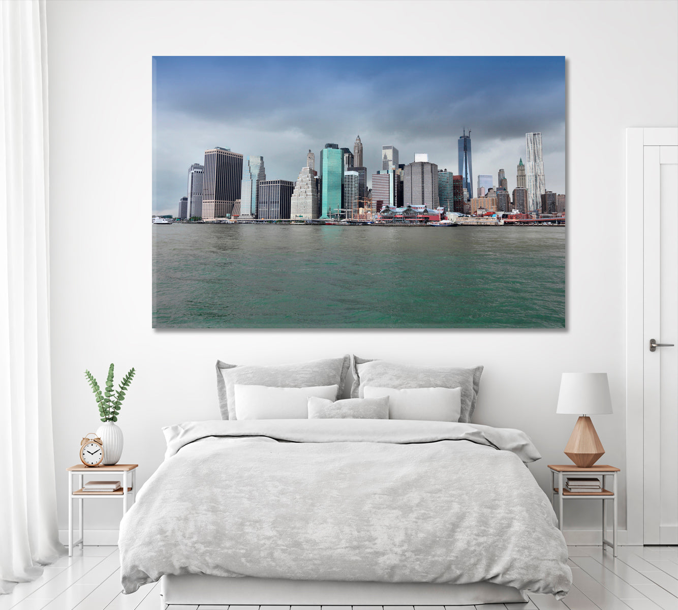 Storm Clouds over Manhattan New York City Canvas Print ArtLexy 1 Panel 24"x16" inches 