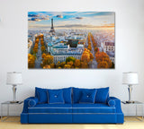 Paris Skyline Canvas Print ArtLexy 1 Panel 24"x16" inches 