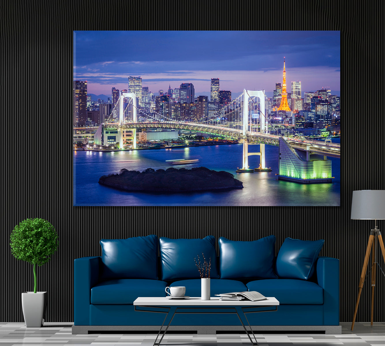 Tokyo Skyline Canvas Print ArtLexy 1 Panel 24"x16" inches 