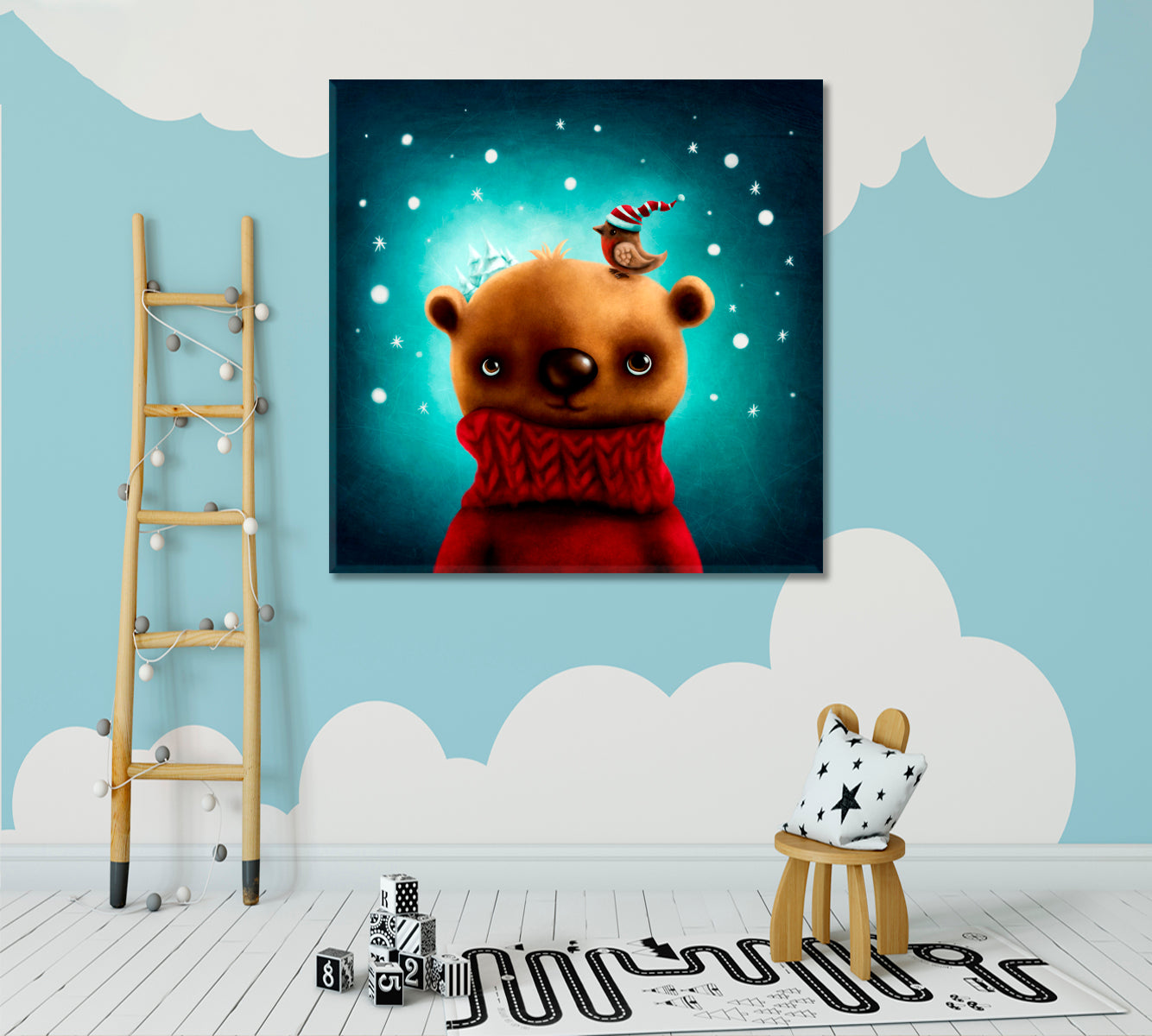 Little Bear in Sweater Canvas Print ArtLexy   