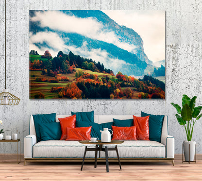 Dolomites in Autumn North Italy Canvas Print ArtLexy 1 Panel 24"x16" inches 