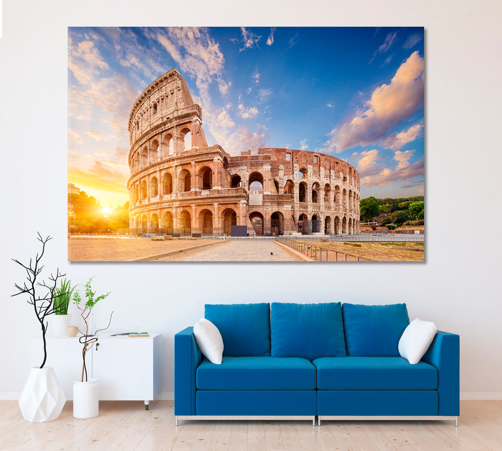 Colosseum Rome Italy Canvas Print ArtLexy 1 Panel 24"x16" inches 