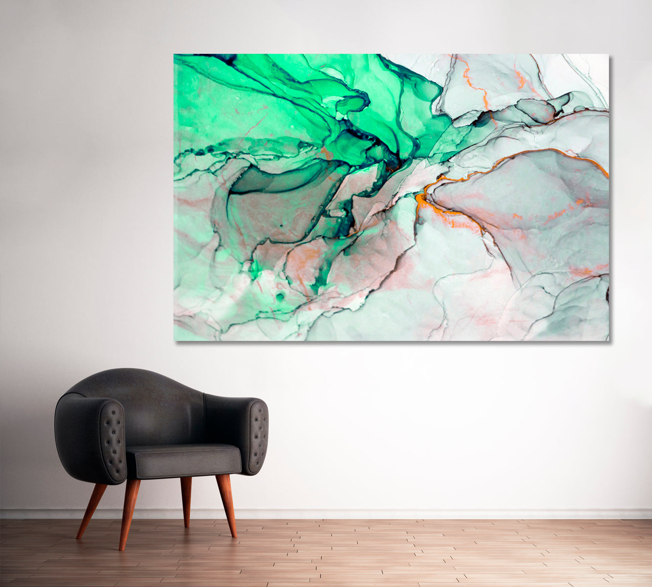 Abstract Marble Effect Canvas Print ArtLexy 1 Panel 24"x16" inches 