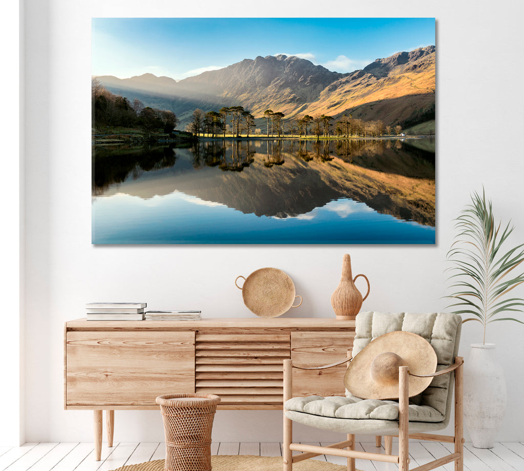 Buttermere Lake England Canvas Print ArtLexy 1 Panel 24"x16" inches 