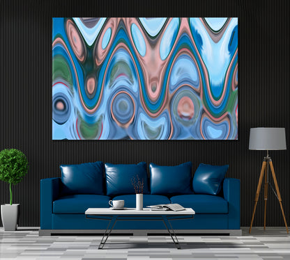 Blue Blurred Abstract Pattern Canvas Print ArtLexy 1 Panel 24"x16" inches 