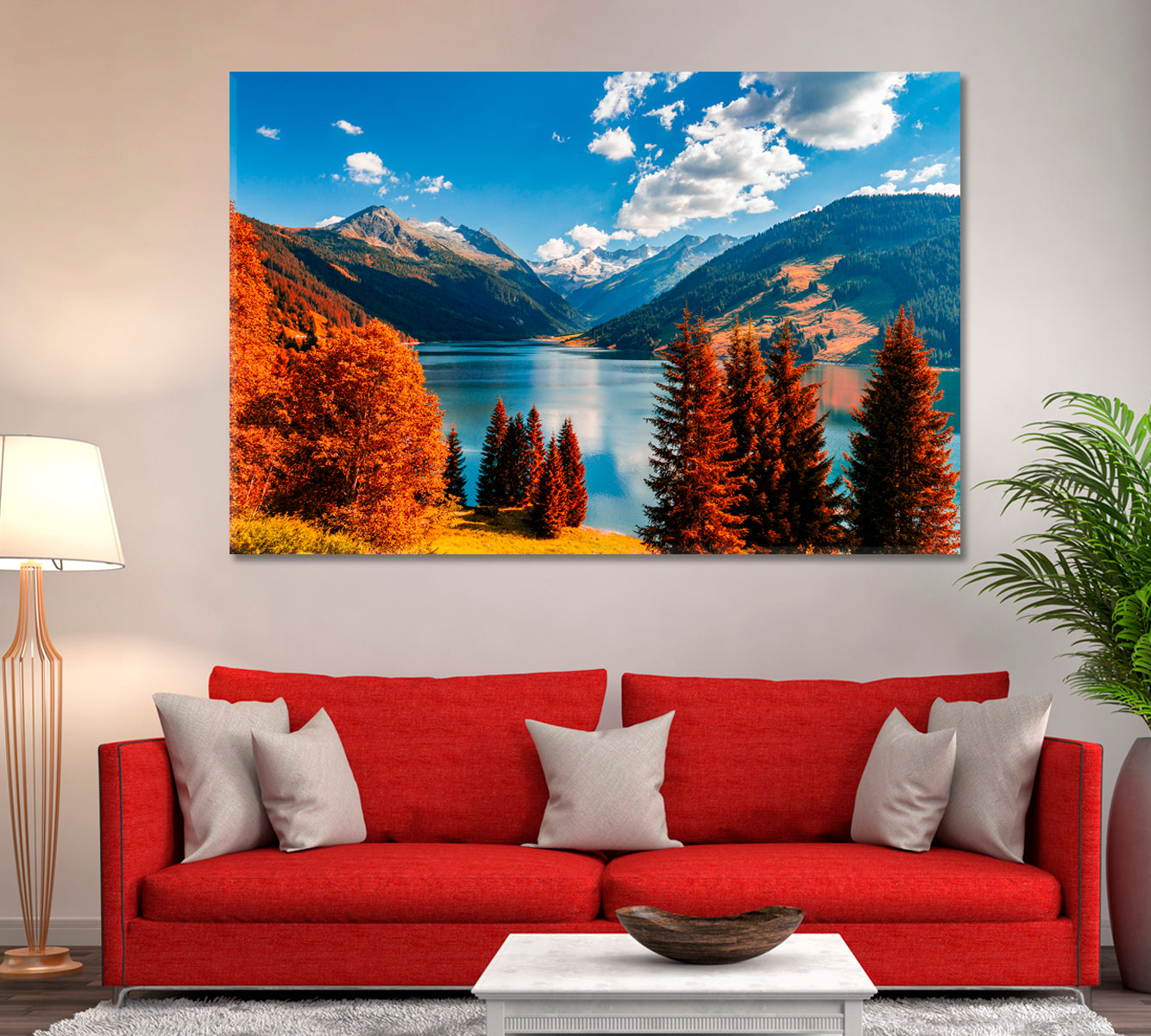 Autumn Alps Austria Canvas Print ArtLexy 1 Panel 24"x16" inches 
