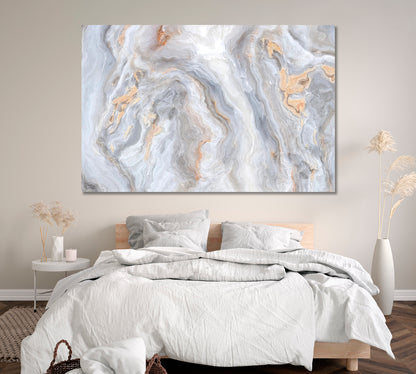 Abstract Grey Marble with Veins Canvas Print ArtLexy 1 Panel 24"x16" inches 