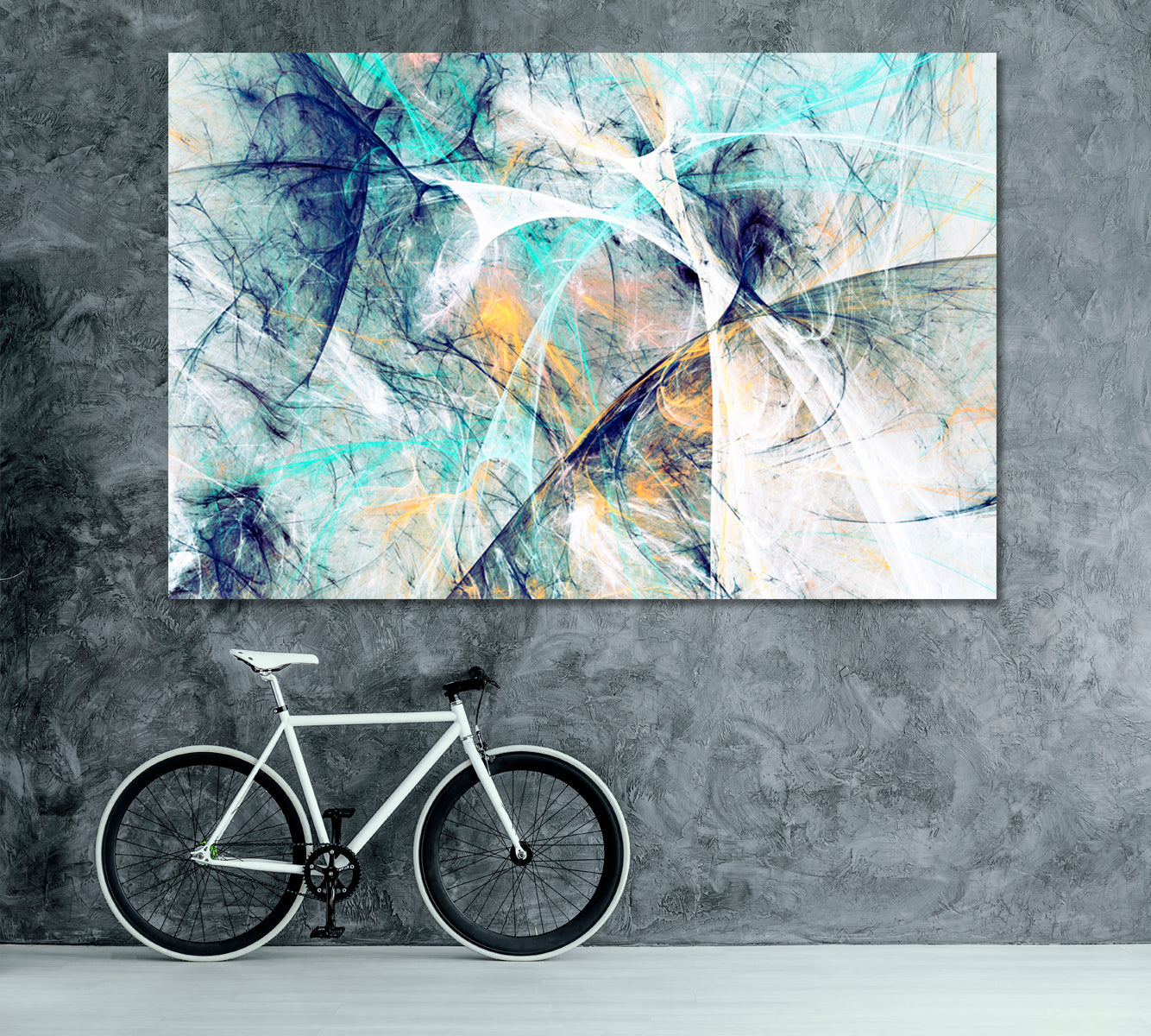 Modern Futuristic Cold Color Graphic Design Canvas Print ArtLexy 1 Panel 24"x16" inches 
