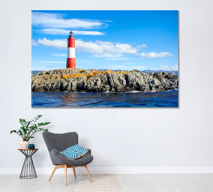 Les Eclaireurs Lighthouse Ushuaia Argentina Canvas Print ArtLexy 1 Panel 24"x16" inches 