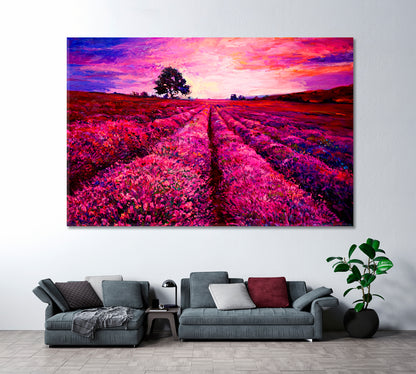 Lavender Field Canvas Print ArtLexy 1 Panel 24"x16" inches 