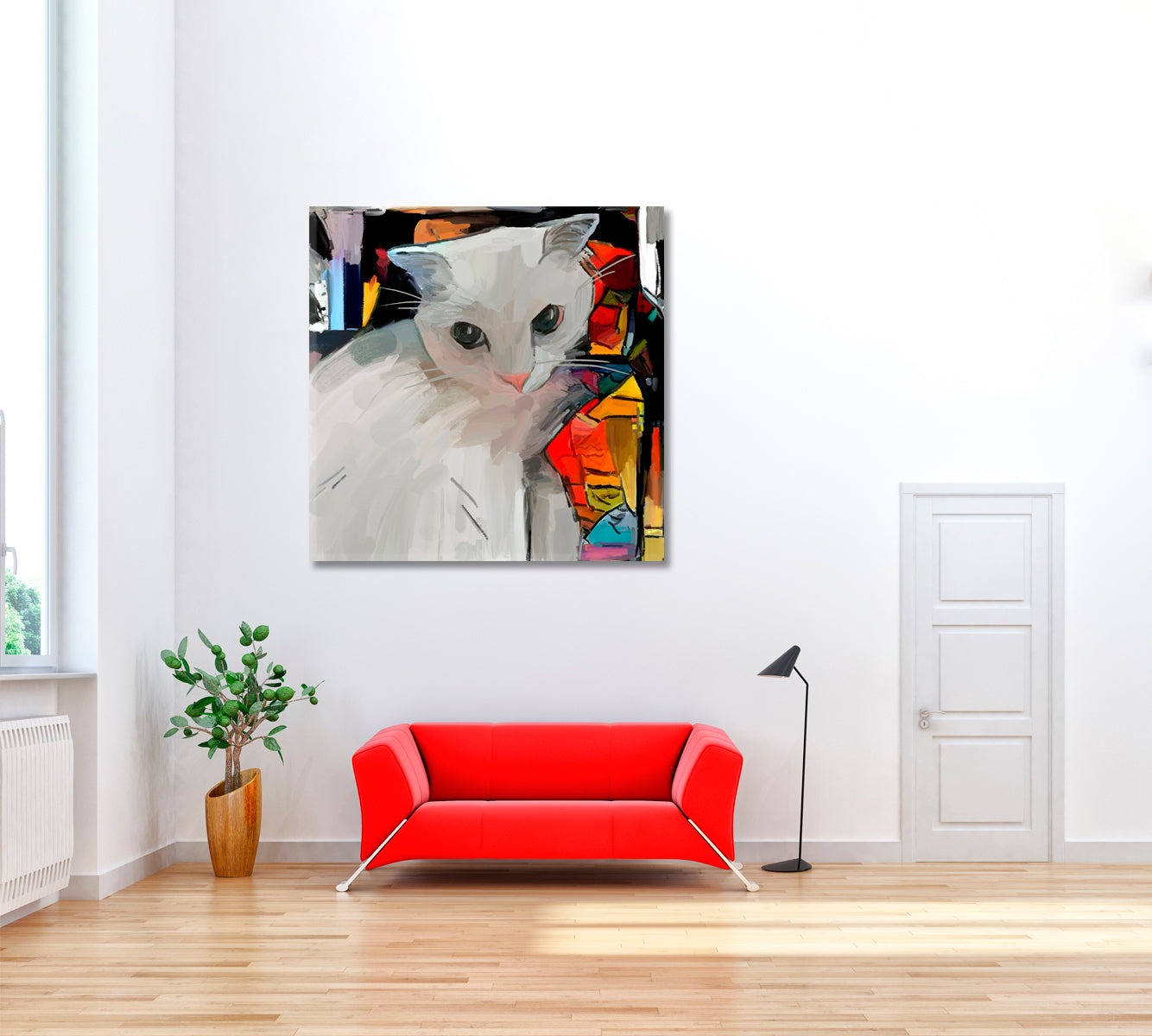 Abstract Cat in Impressionism Style Canvas Print ArtLexy   