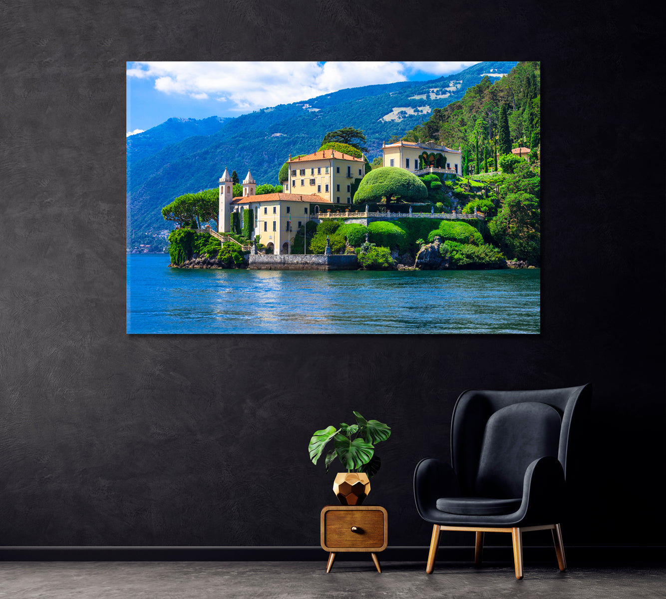 Lake Como Italy Lombardy Canvas Print ArtLexy 1 Panel 24"x16" inches 