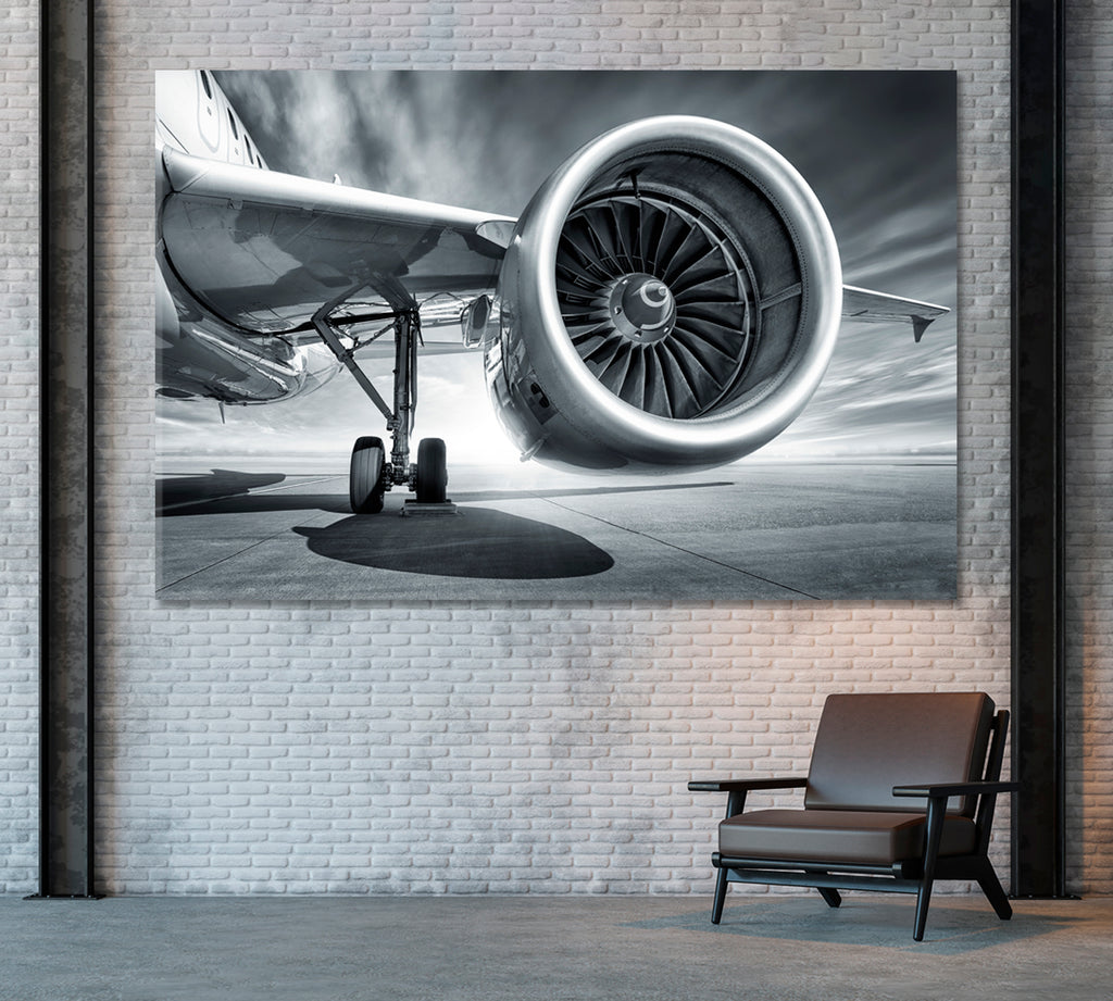 Jet Engine Canvas Print ArtLexy 1 Panel 24"x16" inches 